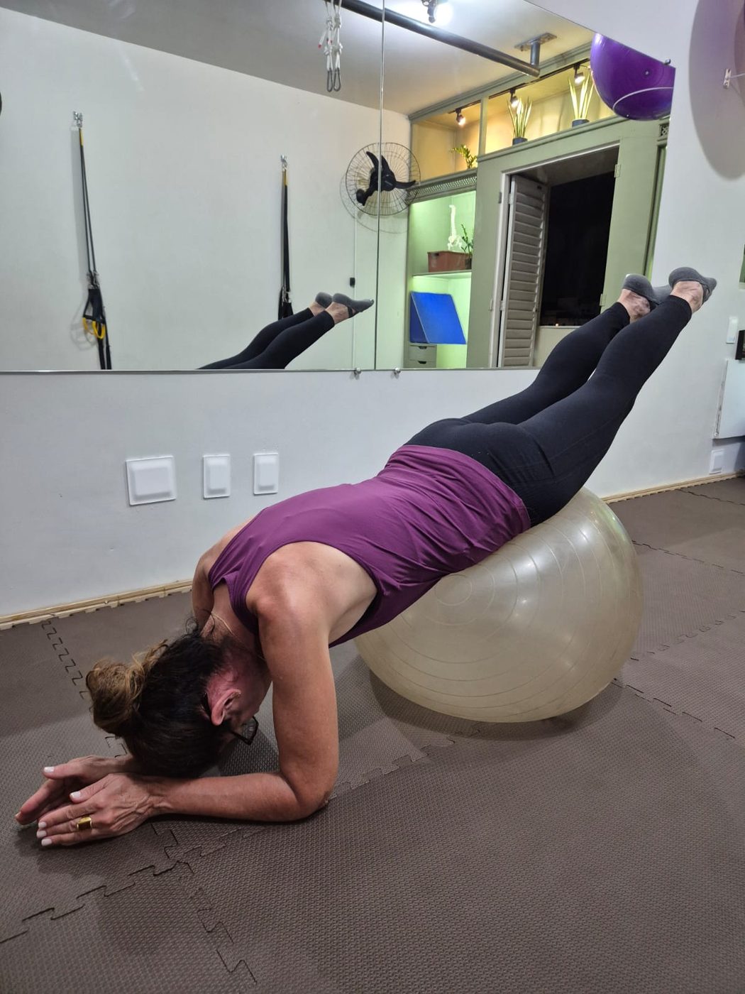 Bola de Pilates no estúdio